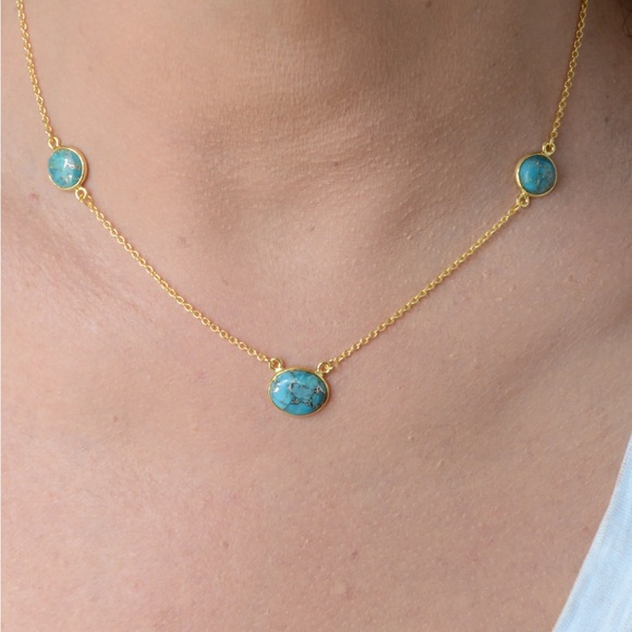 Gold and Turquoise Jewelry Set - Picture 4 of 7
